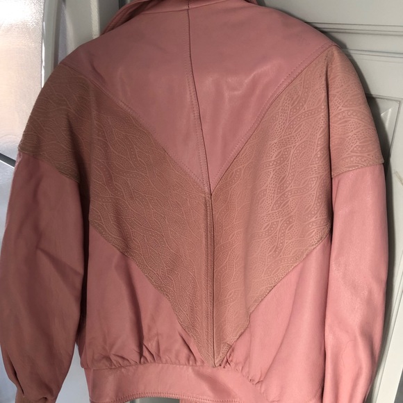 Pink Genuine Leather Jacket - Picture 2 of 7